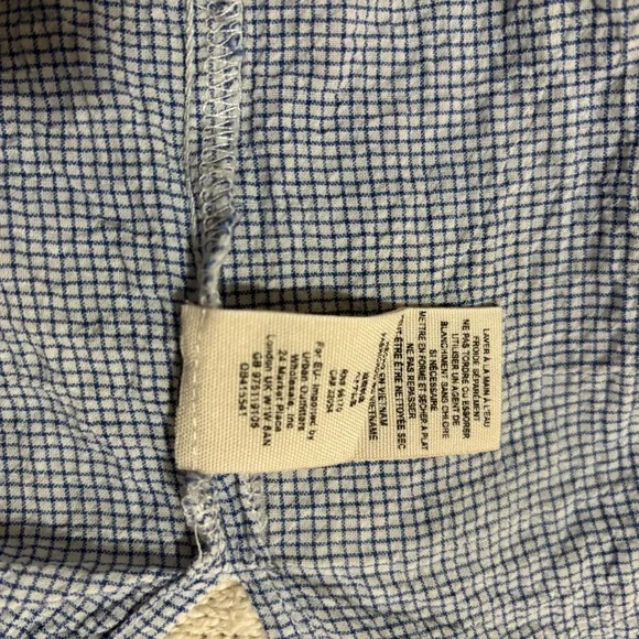 Free People Women’s Checkered Lightweight Top – Blue/White – Size M - Picture 7 of 7